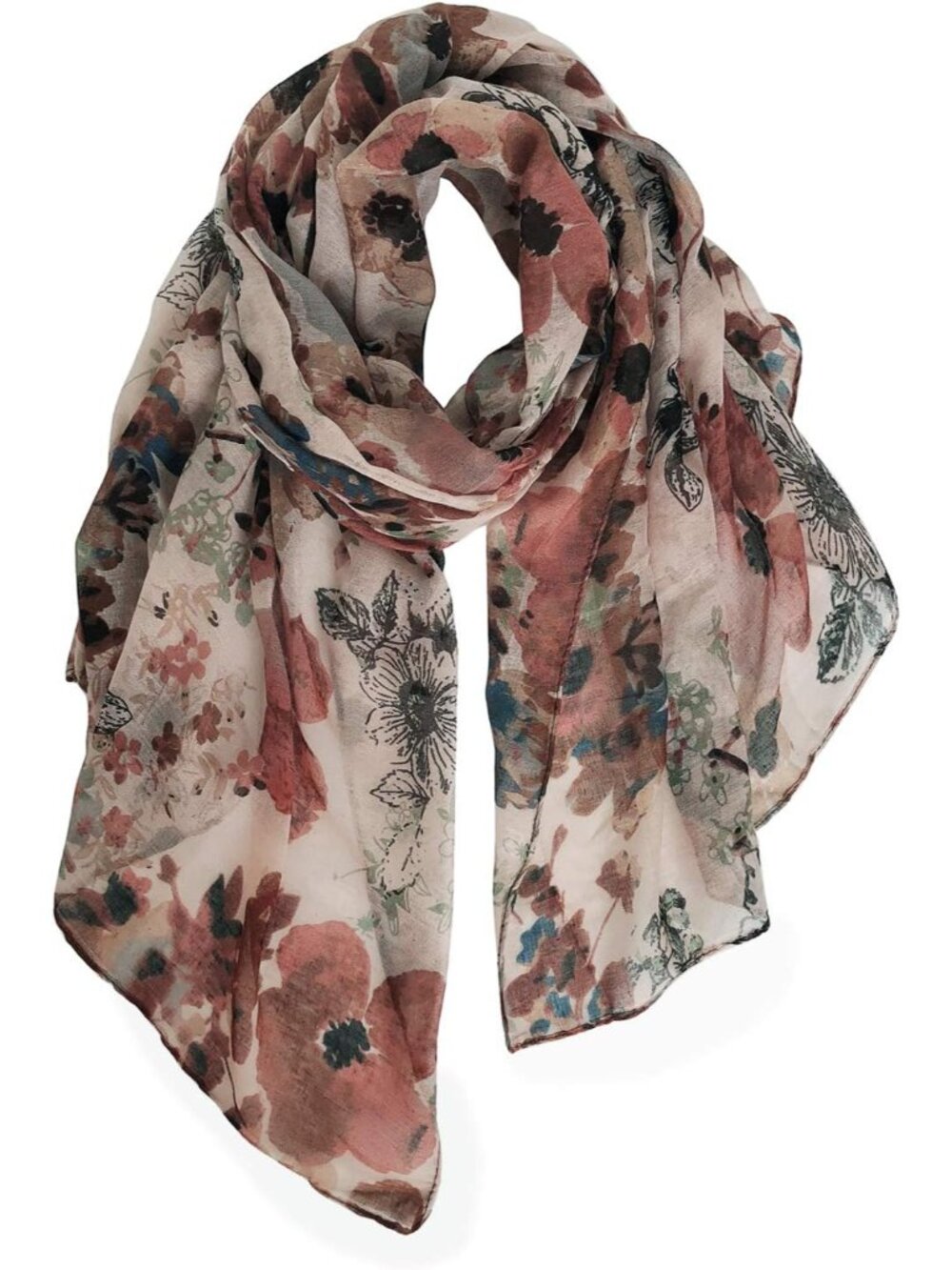 Lightweight Scarves Fashion Print Cotton Feel Scarf for Women Shawl